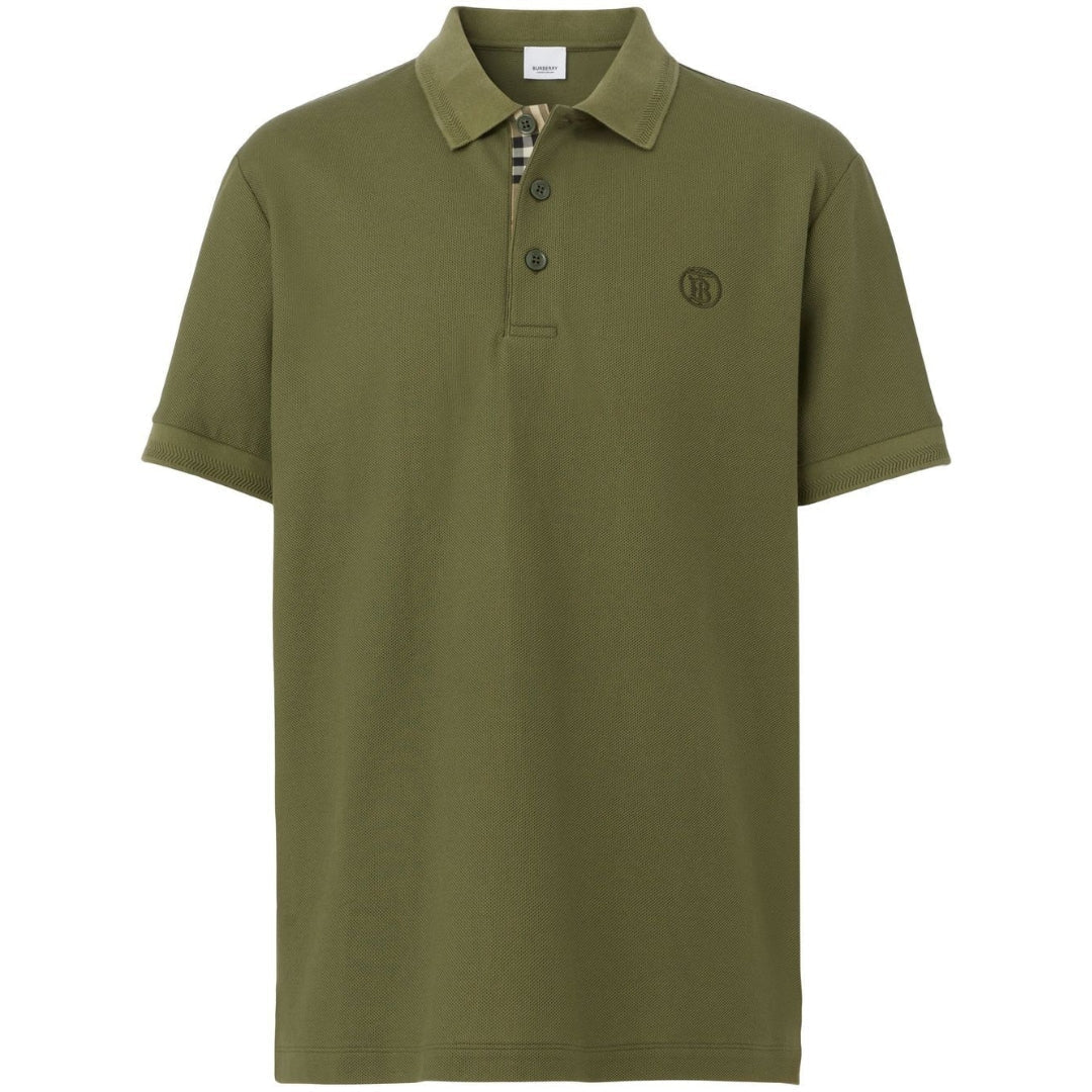 Burberry Branded Circle Logo Olive Polo Shirt