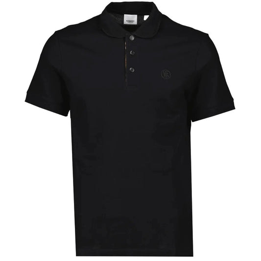 Burberry Branded Circle Logo Black Polo Shirt