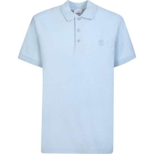 Burberry Branded Circle Logo Sky Blue Polo Shirt