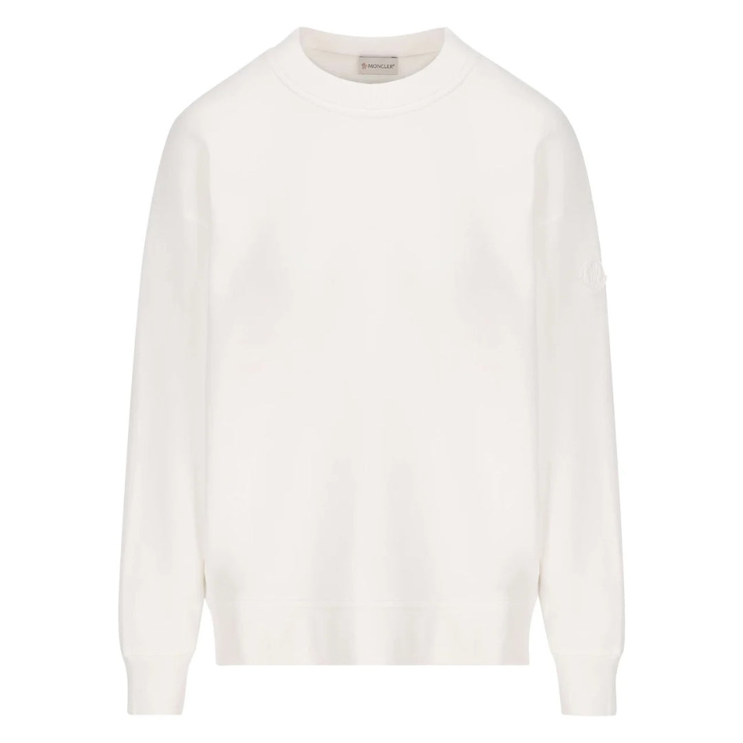 Moncler Detailed Logo On Back White Sweatshirt