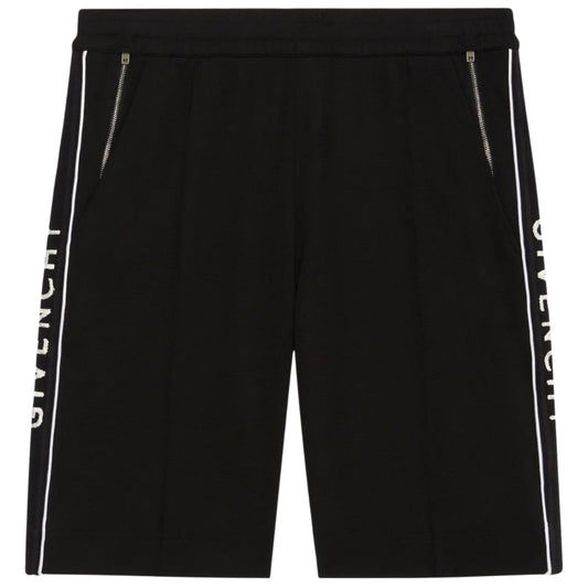 Givenchy Classic Fit Branded Side Logo Black Shorts L