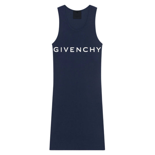 Givenchy Tank Top Mini Ribbed Dark Navy Blue Dress S