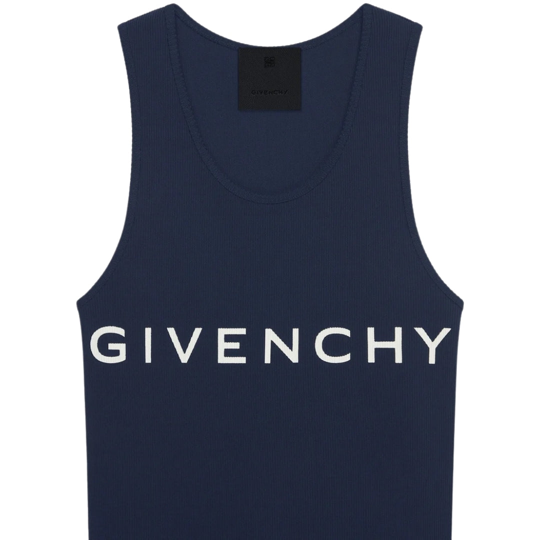 Givenchy Tank Top Mini Ribbed Dark Navy Blue Dress S