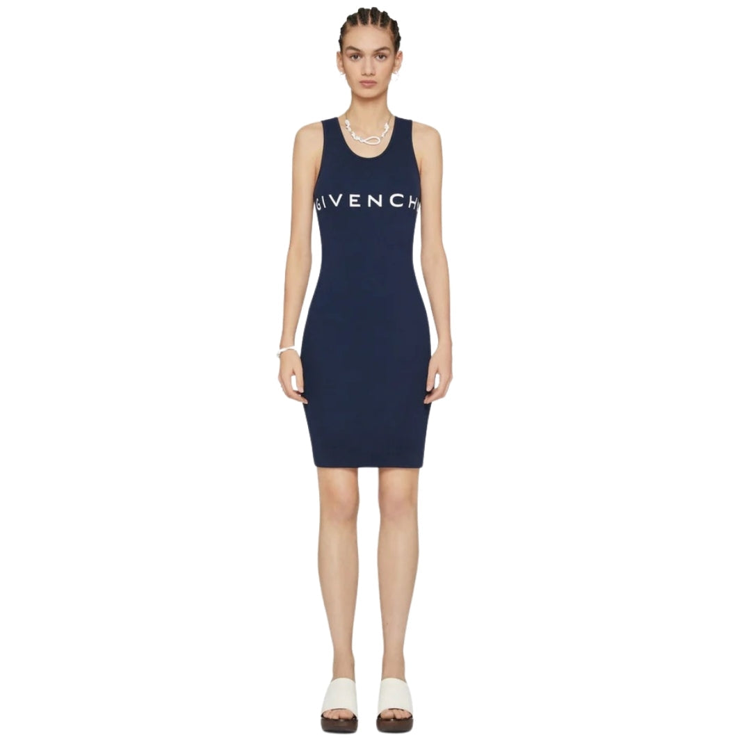 Givenchy Tank Top Mini Ribbed Dark Navy Blue Dress S