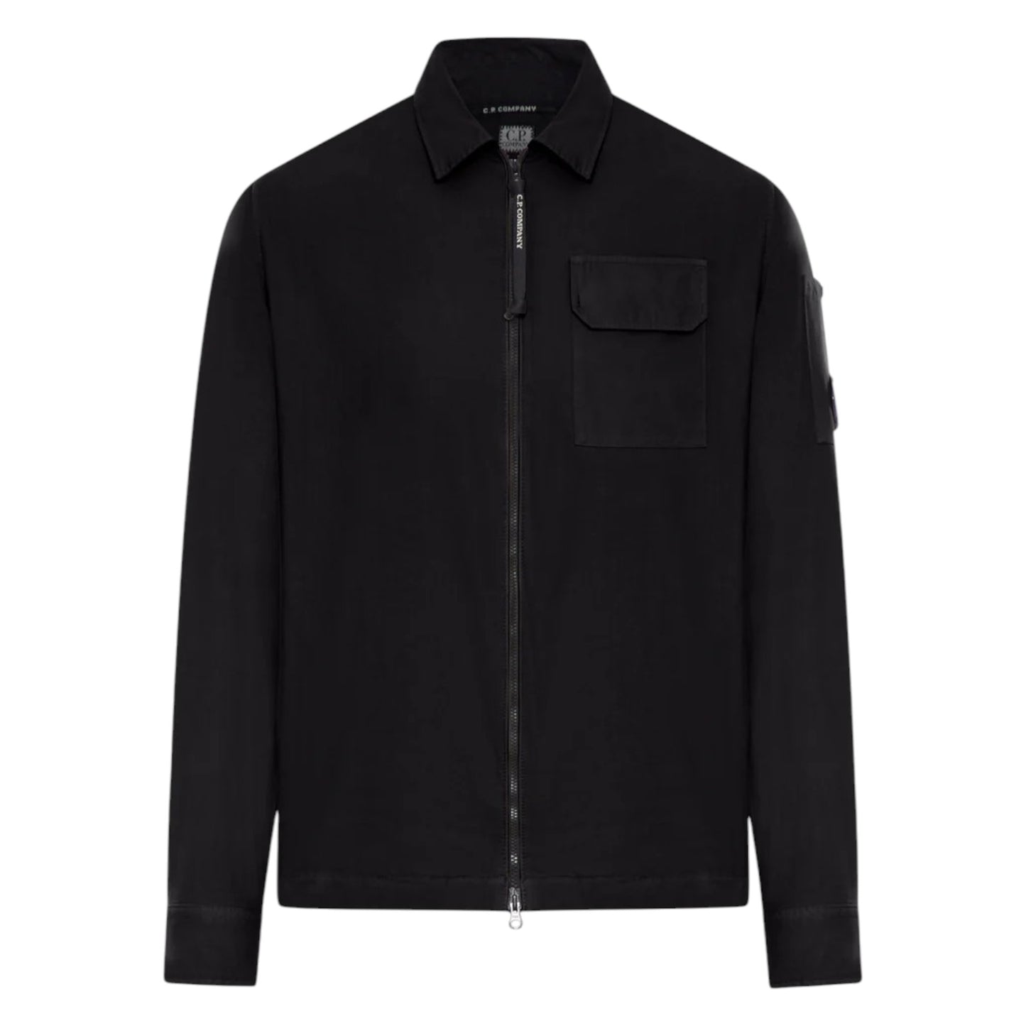 C.P. Company Gabardine Zip-Up Black Overshirt