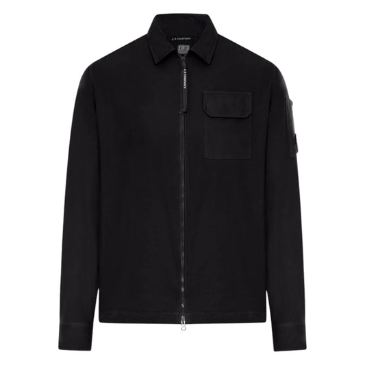 C.P. Company Gabardine Zip-Up Black Overshirt