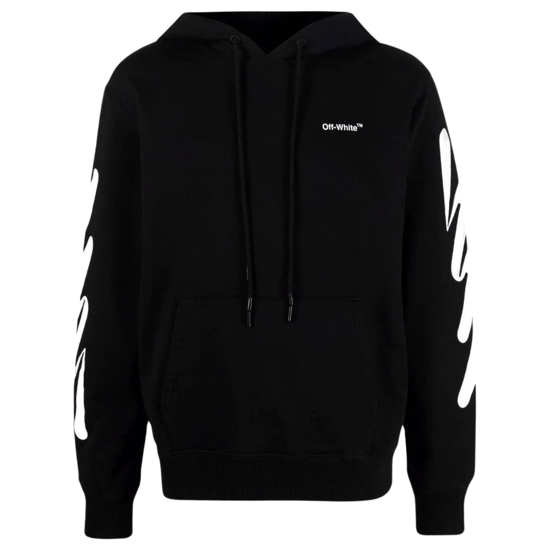 Off-White Wave Diag Slim Fit Black Hoodie XS