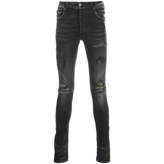 Amiri Brand Embossed Black Jeans