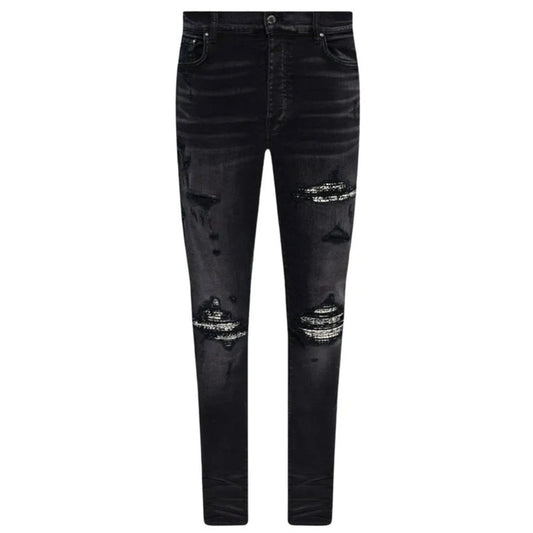 Amiri Brand Embossed Black Jeans