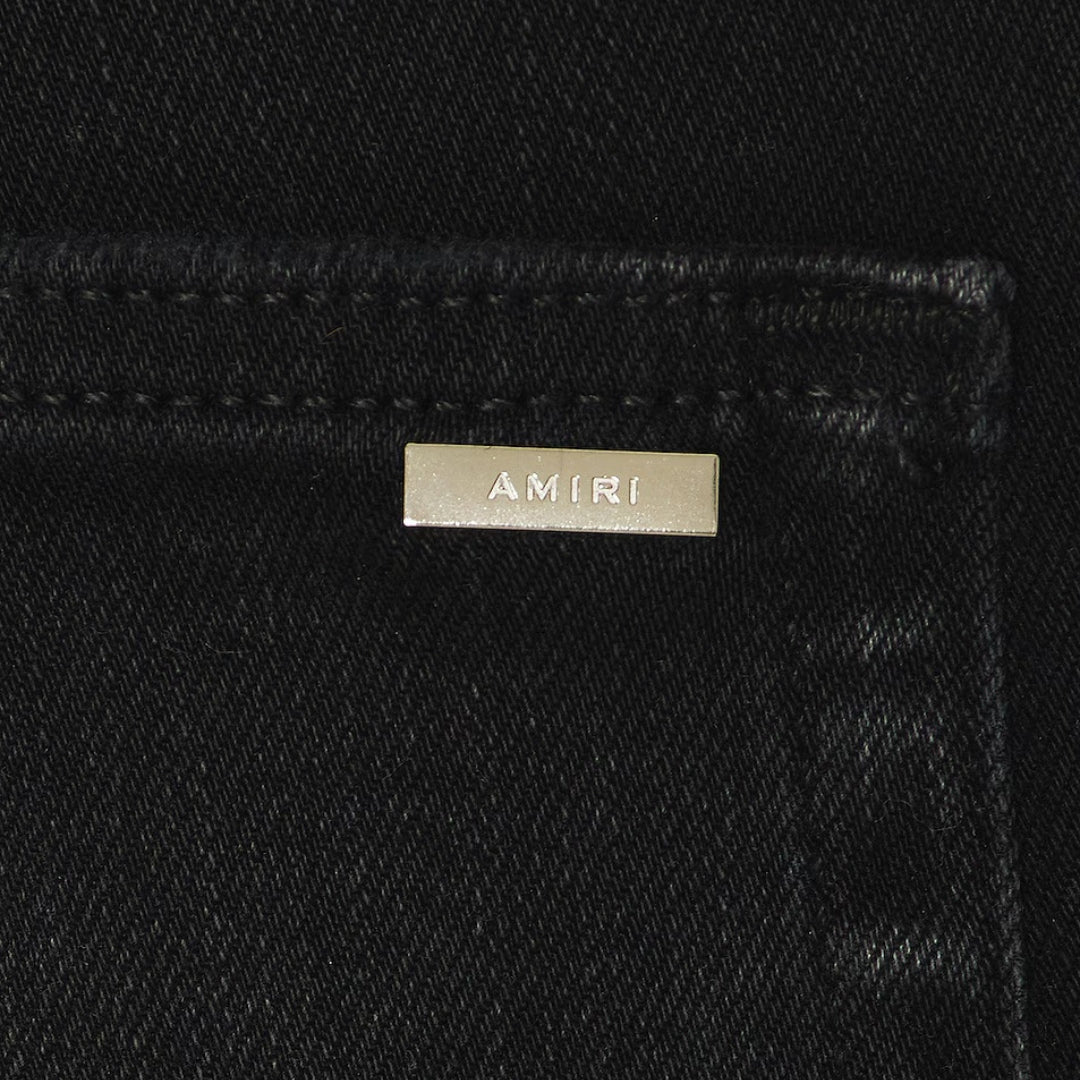 Amiri Brand Embossed Black Jeans