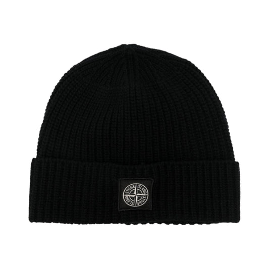 Stone Island Black Beanie