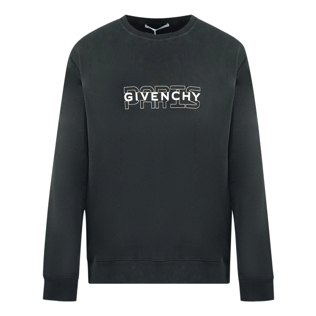 Givenchy Paris Cut Logo Black Sweater