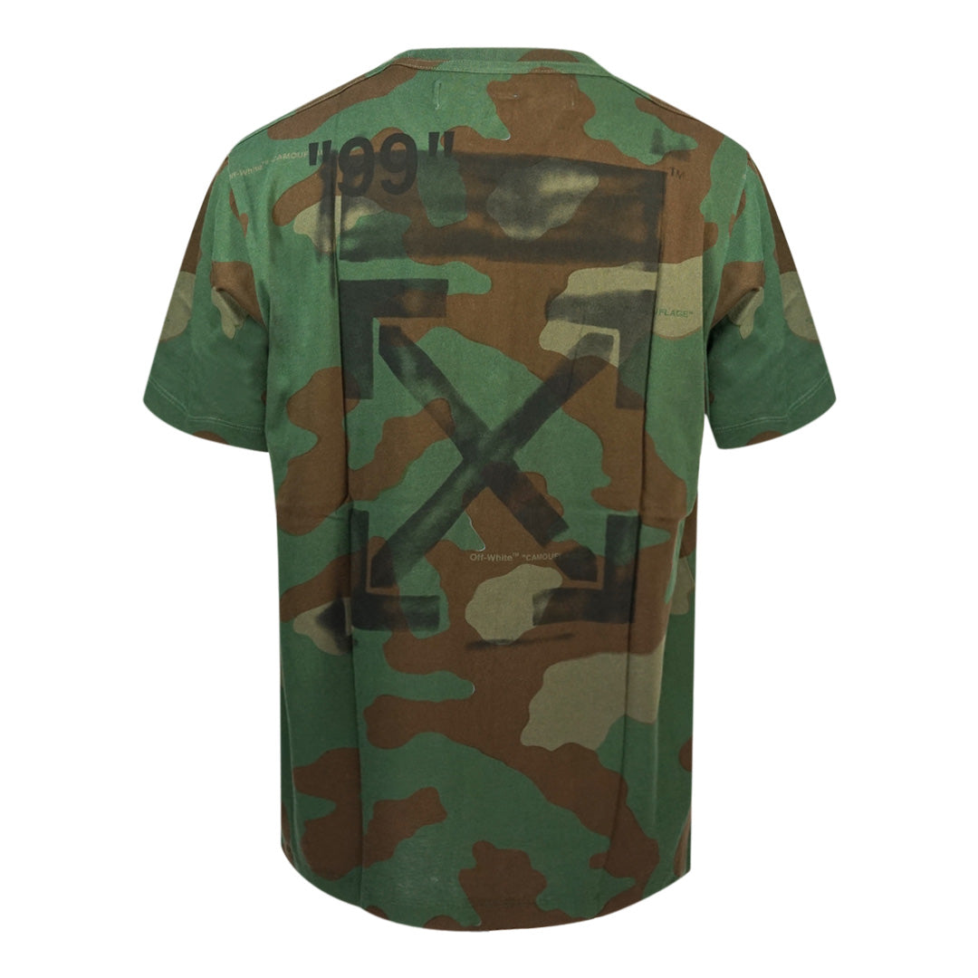 Off-White Marker Arrow Logo Green Camo T-Shirt