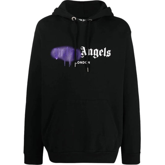 Palm Angels London Spray Paint Logo Black Hoodie